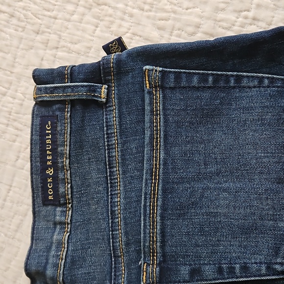 ROCK & REPUBLIC WOMENS BERLIN SKINNY JEANS SIZE 8 M WASHED DARK BLUE PREOWNED - Picture 15 of 17